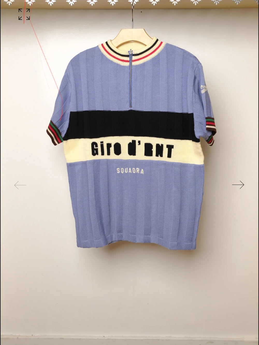 Giro d'Ent Light Blue Short-Sleeve Knit Polo with Zip